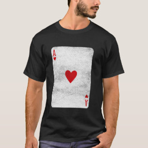 Aas van harten speelkaarten Halloween Party Kostuu T-shirt