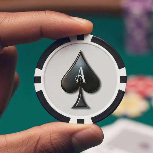 Aas van Schoppen Casino Speelkaarten Poker Chips