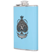 Aas van Schoppen Crest — Gekroonde Filigraan Heupfles (Links)
