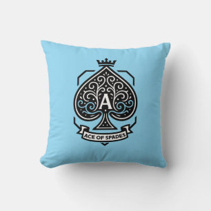 Aas van schoppen Crest — gekroonde filigraan Kussen