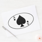 Aas van schoppen Ovale Bumpersticker Ovale Sticker (Envelop)