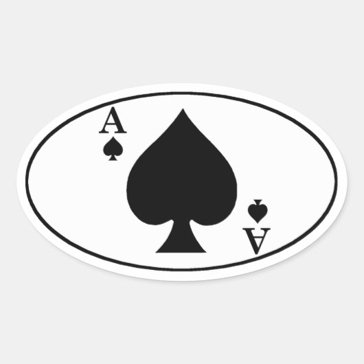 Aas van schoppen Ovale Bumpersticker Sticker (Voorkant)