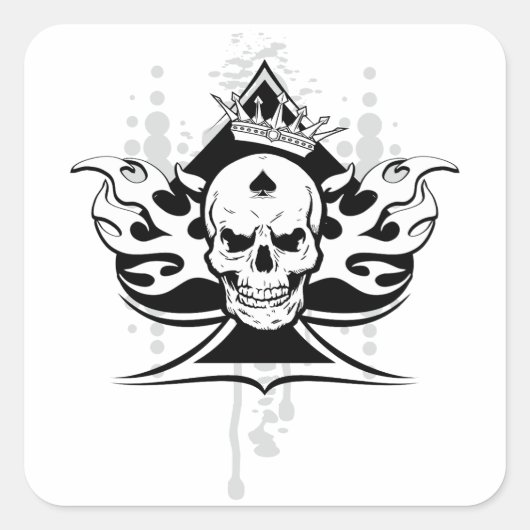 AAS VAN SCHOPPEN schedel Vierkante Sticker (Voorkant)