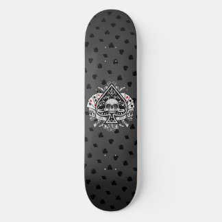 Aas van Schoppen Schedels Speelkaarten Gokker Persoonlijk Skateboard