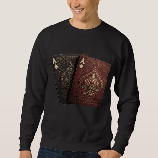 Aas van Schoppen Speelkaarten Grafische Sweatshirt (Voorkant)