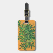 Aasboom, groene gele zomergroene bloem bagagelabel (Voorkant verticaal)