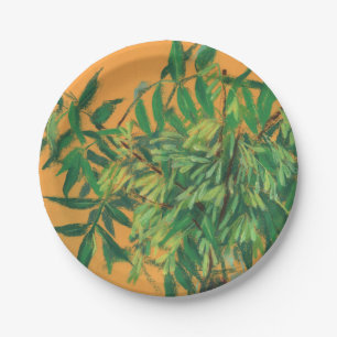 Aasboom, groene gele zomergroene bloem papieren bordje