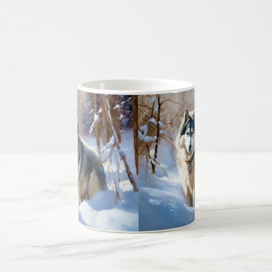 Aaskan Malamute Laat het Sneeuwen Kerstmis Koffiemok (Center)