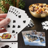 Aaskan Malamute Laat het Sneeuwen Kerstmis Pokerkaarten (Insitu)