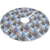 Aaskan Malamute liet het sneeuwen Kerstmis Kerstboom Rok (Gekanteld)