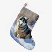 Aaskan Malamute liet het sneeuwen Kerstmis Kleine Kerstsok (Voorkant (Hangend))