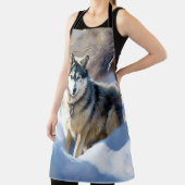 Aaskan Malamute liet het sneeuwen Kerstmis Schort (Insitu)