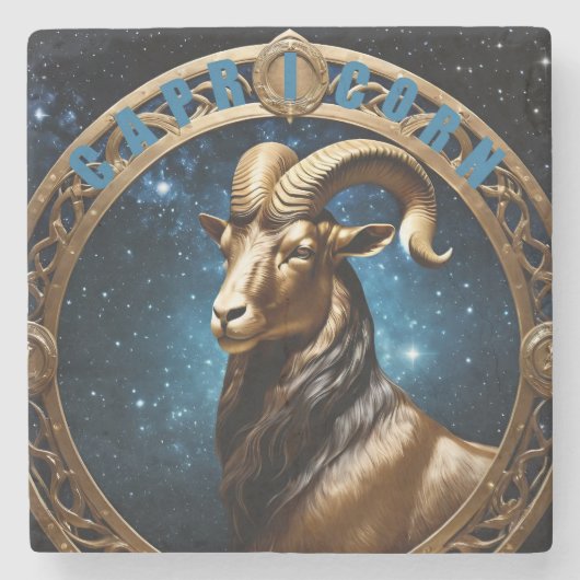 Aastrologie van capricorn stenen onderzetter (Voorkant)