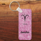 Aastrologisch teken en bewerkbare naam sleutelhanger (Voorkant)