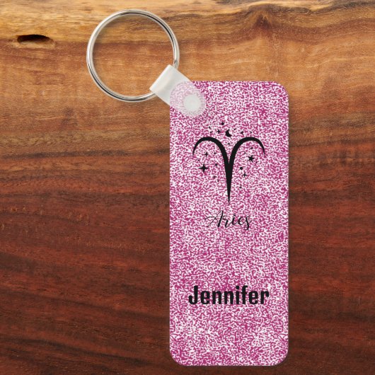 Aastrologisch teken en bewerkbare naam sleutelhanger (Voorkant)