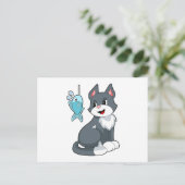 Aasvis voor katten briefkaart (Staand voorkant)