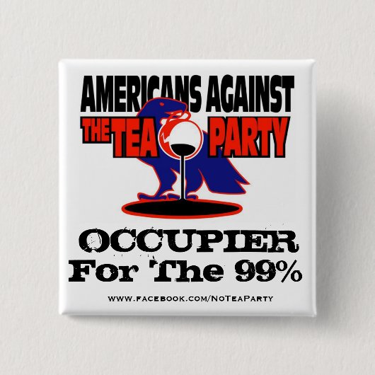 AATTP #OCCUPY VIERKANTE BUTTON 5,1 CM (Voorkant)