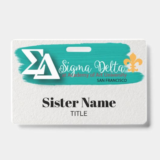 AAU SIGMA DELTA Sorority Name Badge (Voorzijde)