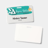 AAU SIGMA DELTA Sorority Name Badge (Voor- en achterkant)