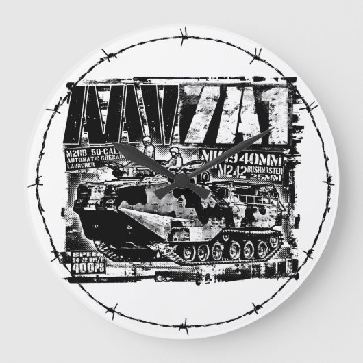 AAV-7A1 Large Clock Acrylic Wall Clock Grote Klok (Voorkant)