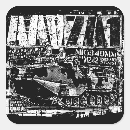 AAV-7A1 Square Sticker Sticker (Voorkant)
