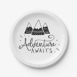 Aavontuurlijk geacht Baby shower Papieren Bordje