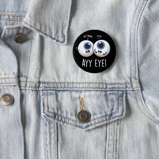 Aay Eye Funny AI Pun Dark BG Ronde Button 5,7 Cm (In situ)
