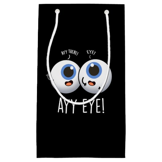 Aay Eye Funny AI Pun Donkere Achtergrond Klein Cadeauzakje (Voorkant)