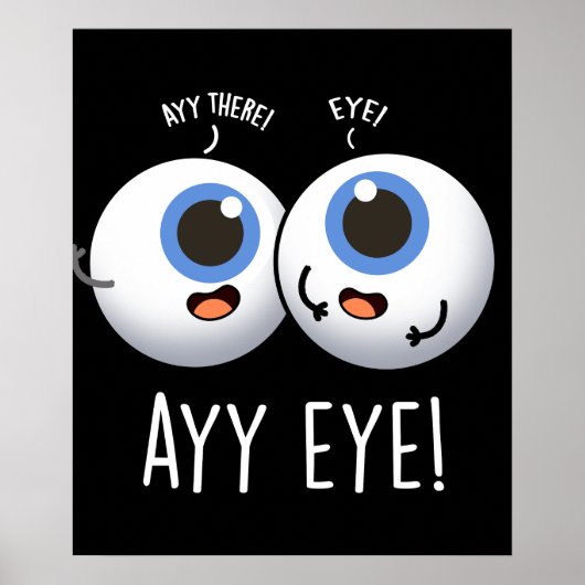 Aay Eye Funny AI Pun Donkere Achtergrond Poster (Voorkant)