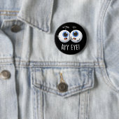 Aay Eye Funny AI Pun Donkere Achtergrond Ronde Button 5,7 Cm (In situ)