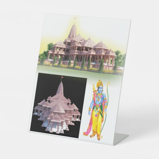 Aayodhya originele Lord Rama tempel uitzicht Reclamebord Met Voetstuk (Voorkant)