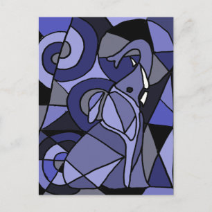 AB- Abstracte art Elephant Briefkaart