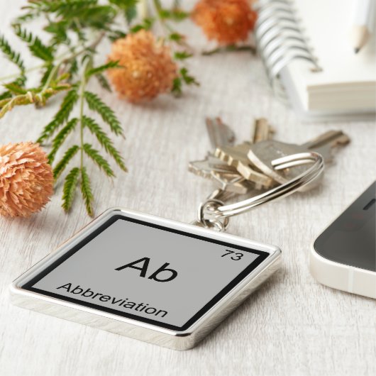 Ab - Afkorting Grappig Chemie Elementsymbool Sleutelhanger (Zijkant)