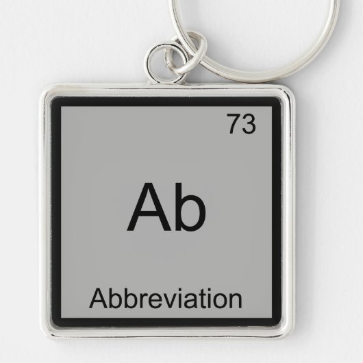Ab - Afkorting Grappig Chemie Elementsymbool Sleutelhanger (Voorkant)