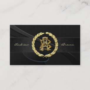 AB & BA Monogram [Gold+Fabric] Visitekaartje