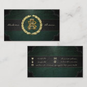 AB & BA Monogram [Goud + Leer] Visitekaartje (Voorkant / Achterkant)