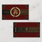 AB & BA Monogram [Goud + Leer] Visitekaartje (Voorkant / Achterkant)