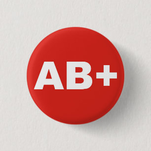 AB+ Bloedtype / Groep Rh (Rhesus) Positief badge Ronde Button 3,2 Cm