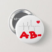 AB- Funky Blood Type Heart Rate Button (Voorkant /achterkant)