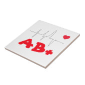AB+ Funky Blood Type Heart Rate Medical Tegeltje (Zijkant)