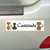 AB- Funny Cats Cattitude Bumpersticker (Op auto)