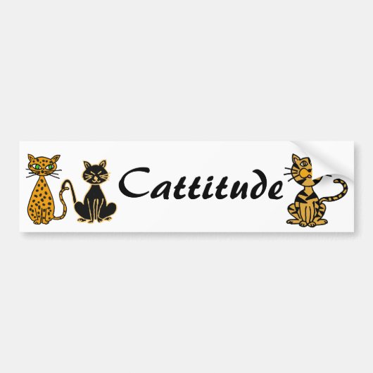 AB- Funny Cats Cattitude Bumpersticker (Voorkant)