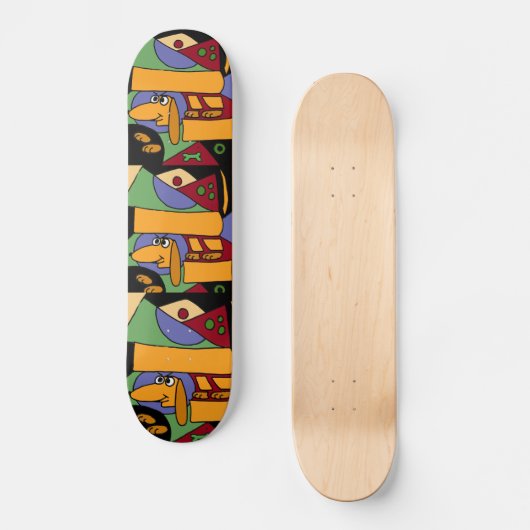 AB- Funny Dachshund Art Skateboard (Voorkant)