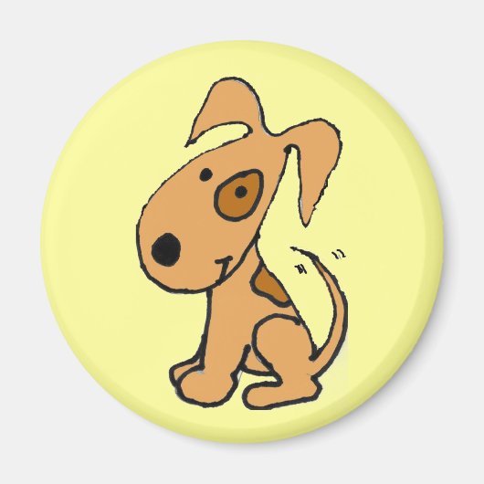 AB- Leuke kwispelende pup ontwerpmagneet Magneet (Voorkant)