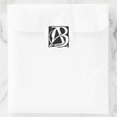 AB Monogram met zwarte achtergrond Ronde Sticker (Tas)