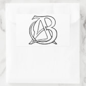 AB Monogram Rechthoekige Sticker (Tas)