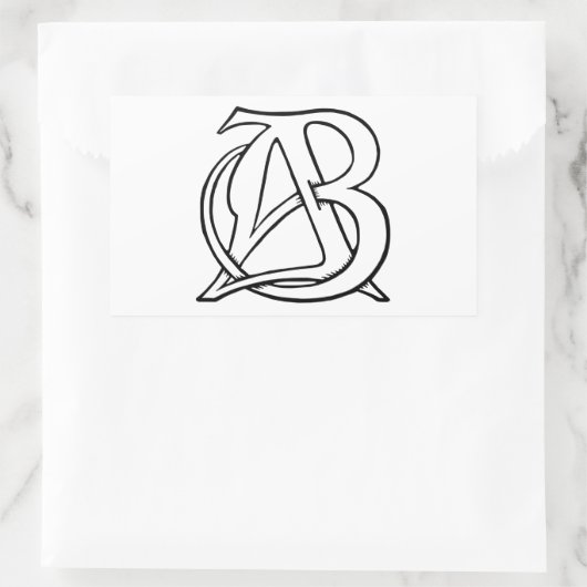 AB Monogram Rechthoekige Sticker (Tas)