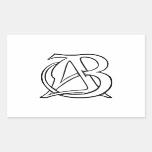 AB Monogram Rechthoekige Sticker