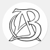 AB Monogram Ronde Sticker (Voorkant)