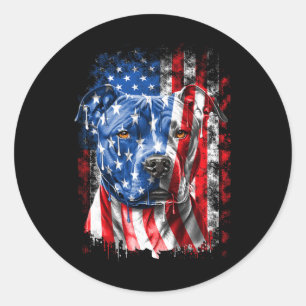 Ab Patriottische Pitbull Hond Liefhebber Eigenaar  Ronde Sticker